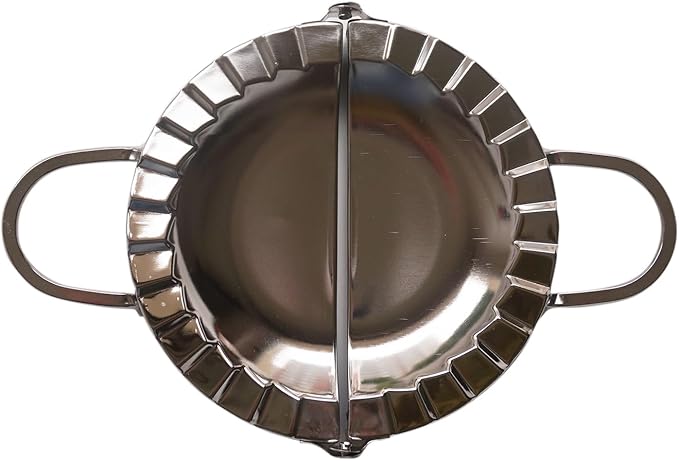 6 Inch Chinese Dumpling Maker Empanda Press, Stainless Steel Large Ravioli Maker, Pastry Tools, Jiaozi Maker, Dough Cutter for Pocket Pie, Pierogi & Hand Pie