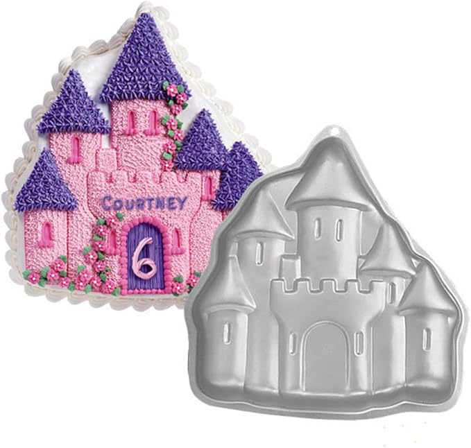 Ulalaza Aluminum Cake Mold 3D Castle Shape Baking Pan DIY Birthday Cake Mould Kitchen Supplies