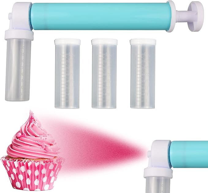 Rainmae Manual Airbrush for Decorating Cakes, DIY Baking Tools with 4pcs Spray Tube for Kitchen DIY Baking Cupcakes Cookies and Desserts Cake Icing Coloring Spray Gun for Decorating Cakes Supplies