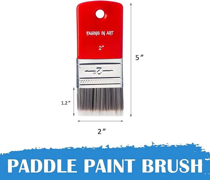 Falling in Art Flat Paddle Paint Brush, Scale Brush for Oil and Acrylic Paints,2 Inch