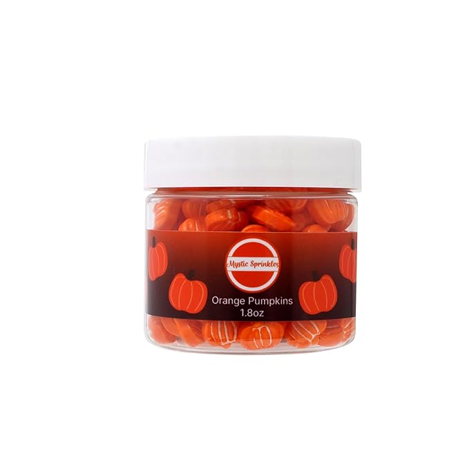 Mystic Sprinkles Halloween Candy Shape Sprinkles (Orange Pumpkins, 2oz Jars)