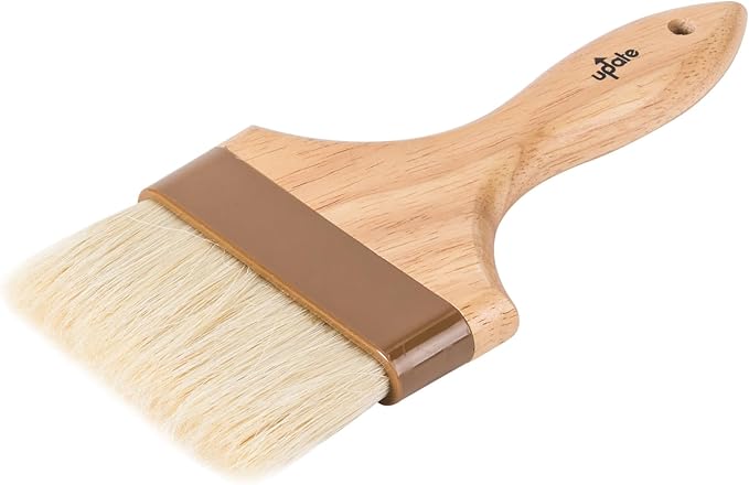 Betolla 4-Inch Pastry Brush – Natural Boar Bristle Basting & Marinade Brush with Lacquered Hardwood Handle for Cooking, BBQ, and Baking
