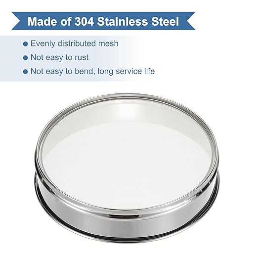 PATIKIL 90 Mesh(0.18mm) Lab Sieve, 11.8"(30cm) Diameter Sifting Screen 304 Stainless Steel Wire Cloth Fine Mesh Sieve for Industrial Laboratory Home Soil Sifter Dry Sift Screens Hash