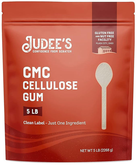 Judee's Gluten Free CMC Powder - Thickener for Fondant & Gluten-Free Frosting - Ice Cream Stabilizer - Edible Cake Decorations - 5 lb