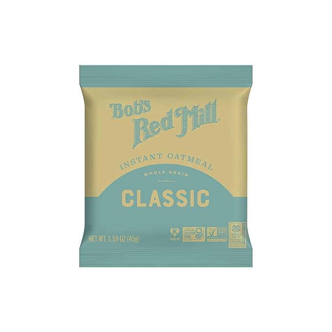 Bob's Red Mill Instant Oatmeal, Classic, 6 Packets Total, Non-GMO, Gluten Free, Whole Grain
