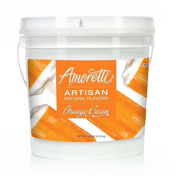 Amoretti - Natural Orange Cream Artisan Flavor Paste, 10 lbs, Perfect For Ice Cream, Beverages, Cakes, and more, Preservative Free, Vegan, Gluten Free, No Artificial Sweeteners, Highly Concentrated