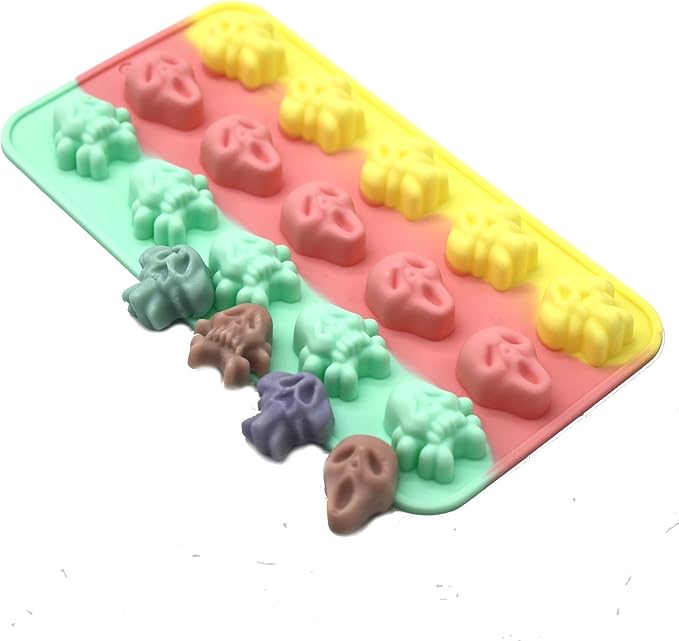 X-Haibei Halloween Skull Ice Cube Chocolate Candy Crayons Soap Mould Silicone Mold Party Maker Dia. 1-inch