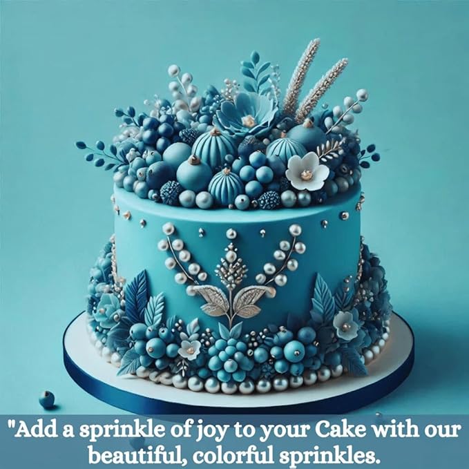 Confect Love Shimmer Blue Pearl Disco Ball Sprinkles – Edible Decorative Candy Sprinkles for Cake, Cupcake & Dessert Decorating | Vegan, Gluten-Free, Soy-Free, Dairy-Free, Palm Oil-Free – 4.2 Oz