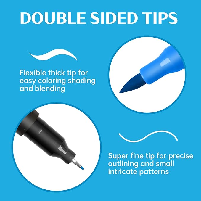 Edible Markers – 10Pcs Double-Sided Food Coloring Pens with Fine & Thick Tips for Cookie Decorating, Fondant, Desserts & Easter Eggs