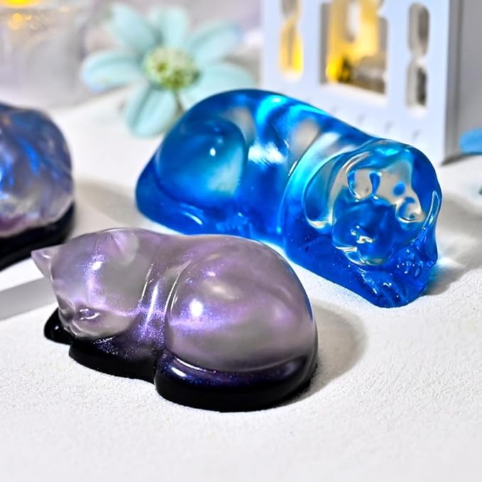 Cat and Dog Resin Silicone Mold, 3D Animal Epoxy Casting Molds, Resin Pet Memorial Statue for The Preservation of Animal Hair and Ashes, Pet Parents Souvenir,DIY Home Decorations, Art Crafts, Gift