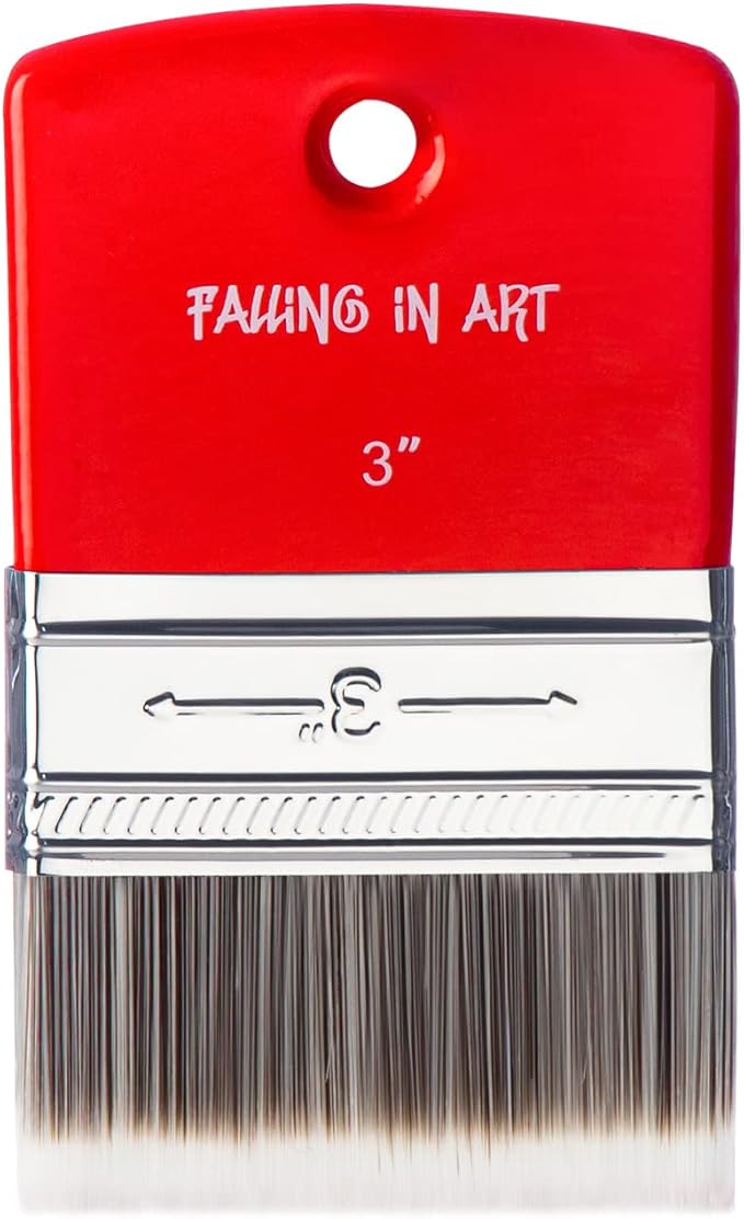Falling in Art Flat Paddle Paint Brush, Scale Brush for Oil and Acrylic Paints,3 Inch