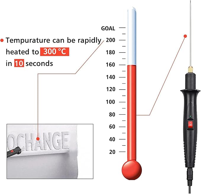 GOCHANGE Foam Cutter, Upgraded Electric Hot Knife With Button and Power Light, 100-240V/15W Hot Knife, 10CM Styrofoam Cutting Pen with Electronic Transformer Adaptor