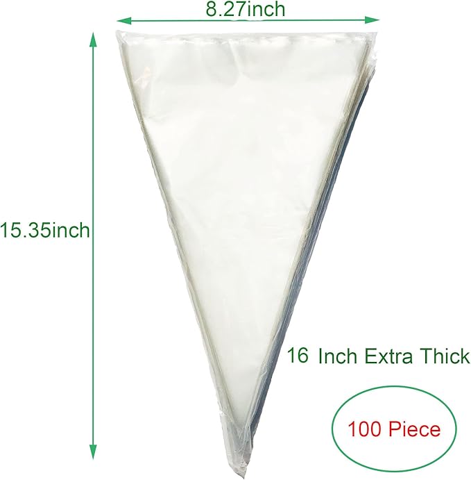 Piping Bags Disposable-100Pcs 16Inch Pastry Bags for Royal Icing and Cake Decorating-Thickened,Non-slip for all Your Frosting Piping Needs,Cakance