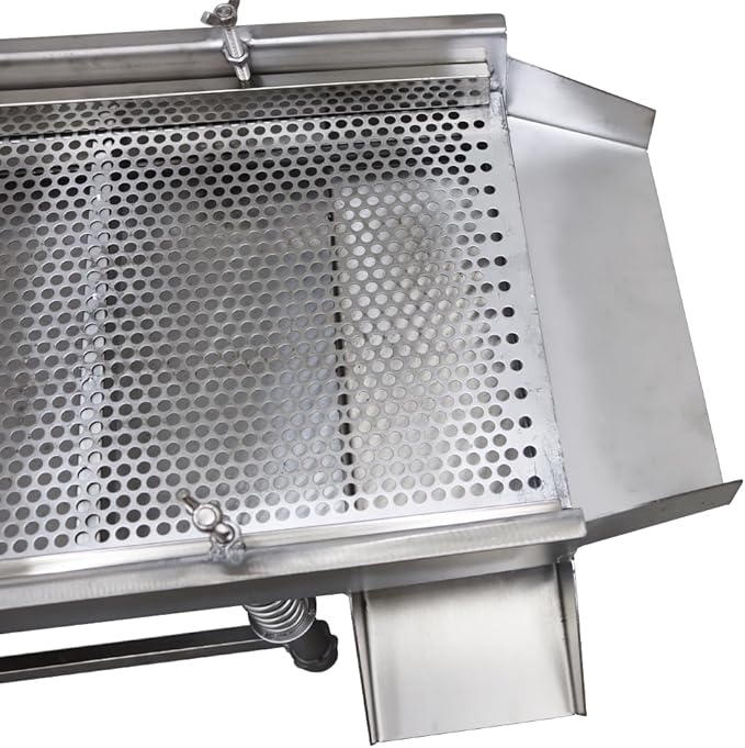 Electric Vibrating Sifter with 8mm Screen Straight Vibrating Sieve Shaker Stainless Steel Linear Sifter Machine Linear Shaker Single Motor 110v 80W