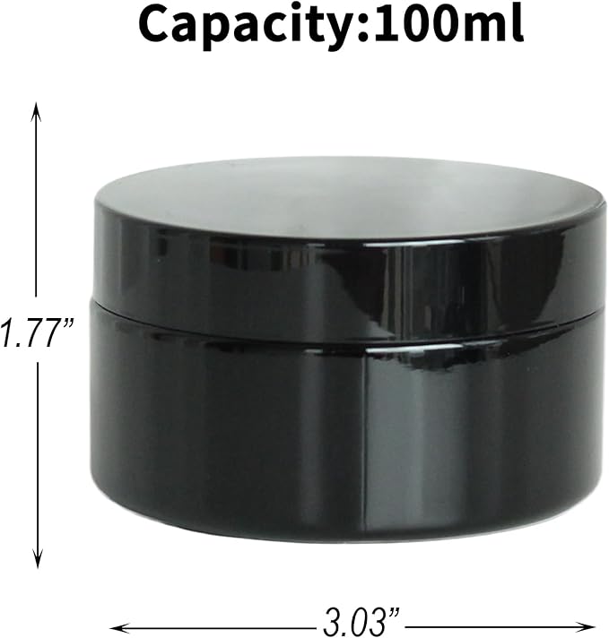 Black Glass Storage Jar 100ml Wide Mouth Airtight UV Protection Container for Spice Coffee
