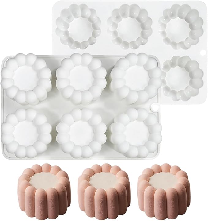 mostsom Silicone Flower Mousse Cake Mold Ice Cream Chocolate Mold Soap 3D Cupcake Bakeware Baking Dish Cake Pan Muffin Mould (A_ Flower)