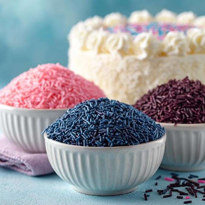Olive & Vine Blue Sprinkles, Sweet Touch, For Baking & Desserts, Rich Tradition, Authentic Taste, For Global Recipes (5.44 Ounce)