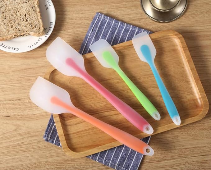 Silicone Spatula Set of 4 - Heat Resistant Flexible Spatula 450F with Stainless Steel Core - Food Grade Premium Good Grip Kitchen Utensils - Seamless, Heavy Duty, BPA Free, Dishwasher Safe