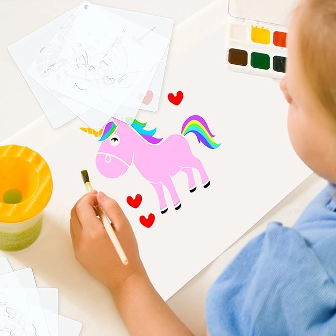 66 Pcs Small Stencils for Crafts Reusable 3 Inch Stencils for Painting on Wood DIY Craft Paint Template for Wall Home Decor Card Rock Canvas Drawing Holiday Ornament(Fairy Tale)
