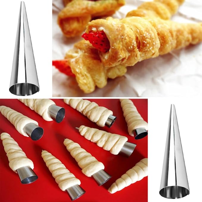 Cannoli Tubes Molds & Cream Horn Baking Set - 23-Piece Non-Stick Molds, Cone Shaped & Tube Forms for Professional & Home Bakers, DIY Desserts, Pastries, and Appetizers
