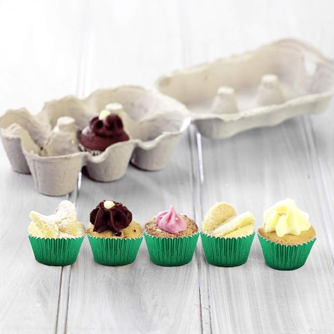 Green Foil Cupcake Liners,GOLF Standard Size Green Foil Cupcake Liners Wrappers Metallic Baking Cups,Muffin Paper Cases, 500 Pack