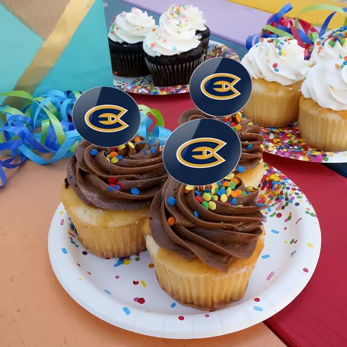 University of Wisconsin-Eau Claire Primary Logo Cupcake Picks Toppers Decoration Set of 6