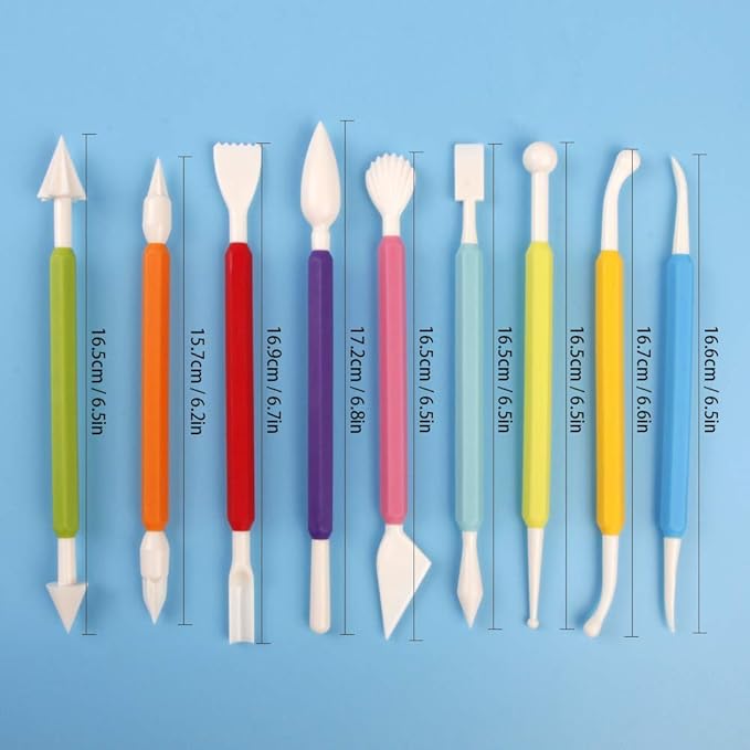 13PCS Fondant Tool, Cake Decorating Hand Tool, Double Head Metal Ball, Gum Paste Modeling Tools