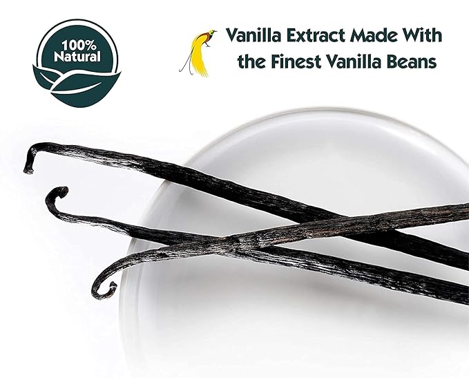 32 oz Pure Vanilla Extract - 100% Real Vanilla Extract - For Cooking, Drinks & Desserts - 100% Vegan, Sugar Free & Kosher - Non-GMO & Gluten-Free - Native Vanilla