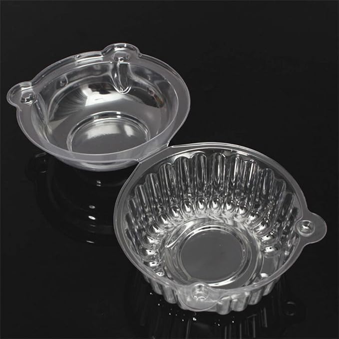 100 Packs Individual Cupcake Containers Transparent Box Packaging Cute Cat Head Shape Plastic Disposable Dome Cake Box Fruit Cakecup Box
