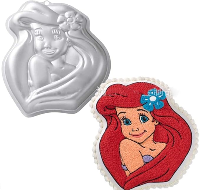Princess Doll Girl Shaped Birthday Cake Pan, Aluminum 3D Baking Mould Tin