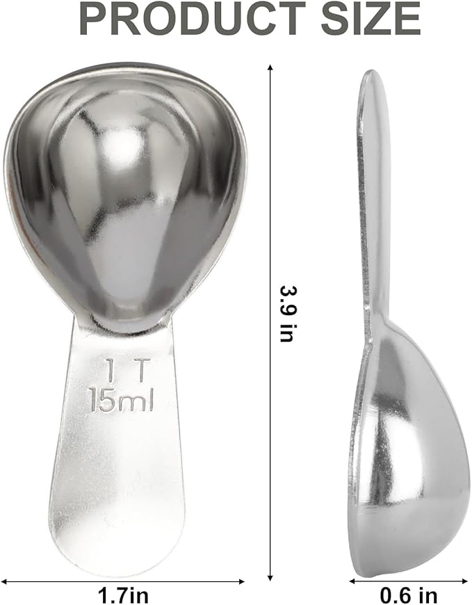 3pcs Stainless Steel Coffee Scoop Set, 15ml Tablespoon Measuring Spoons for Coffee, Tea, Sugar, Spices - Short Handle Design, Durable & Rust-Free