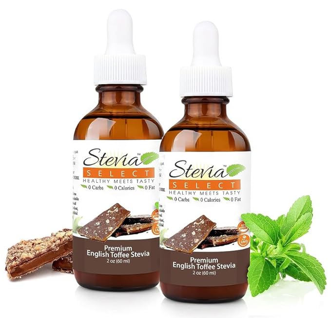 Stevia Select English Toffee Stevia Extract Liquid - Liquid Zero Calorie Sweetener - All Natural Liquid Stevia Extract Sweetener Liquid - Pure Stevia Liquid Sweetener - Keto Sweetener & Sugar Alternative 2 Oz (2 Pack)