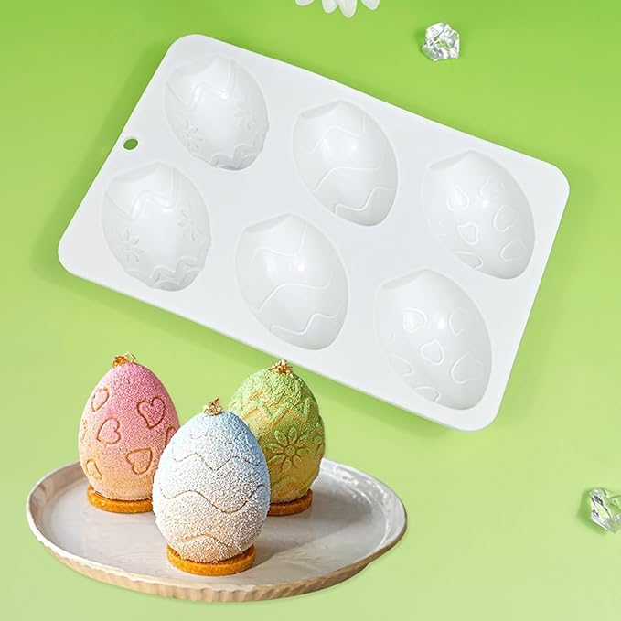 mostsom Silicone Easter Egg Mousse Cake Mold DIY Baking Moulds For Pastry Truffle Pudding Jelly Cheesecake Candy Form Candle Soap Mold (I_ Easter Egg)