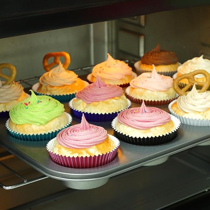Gifbera White Foil Muffin Cupcake Liners Standard Size Baking Cups, 100-Count
