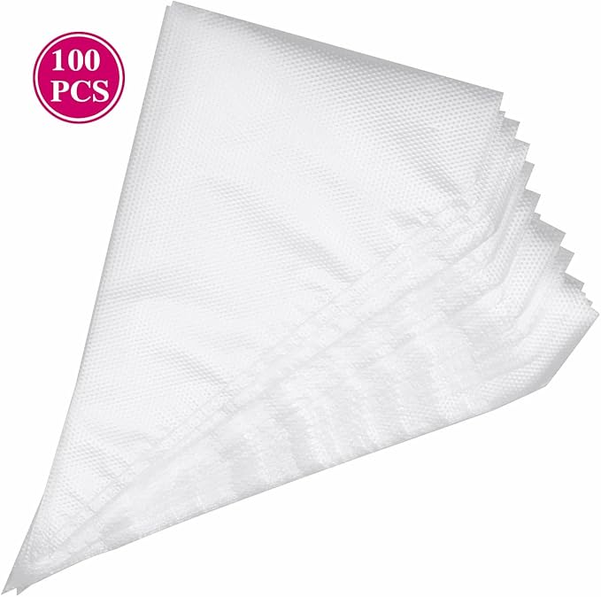 100pcs Plastic Disposable Pastry Piping Bags Chocolate Piping Buttercream Cookie Piping Bags Piping Bags (7.88x12.2x14.37IN)