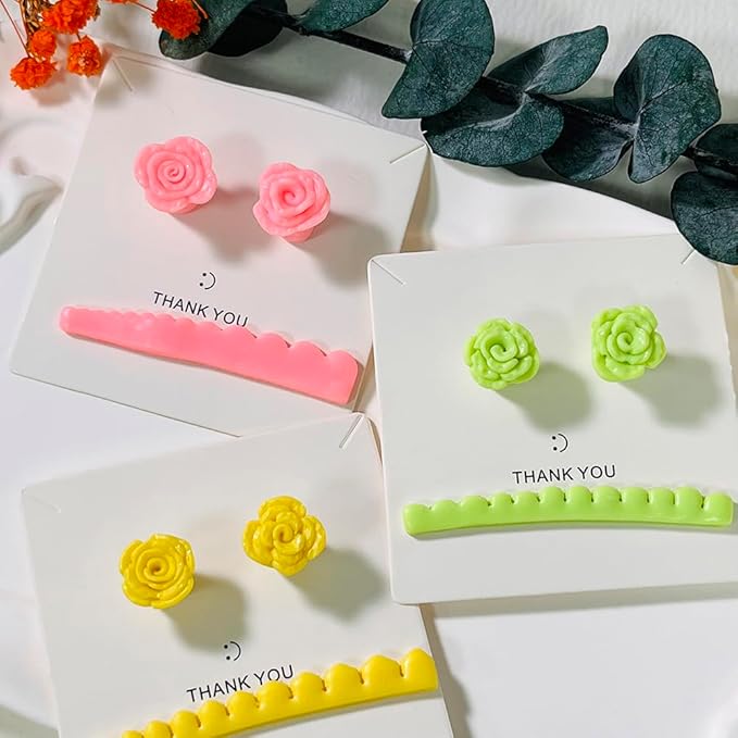 3pcs Rose Petal Clay Cutters Set – Polymer Clay Cutters for Flower Earrings, Clay Molds for Jewelry Making, Clay Tools for DIY Art Projects