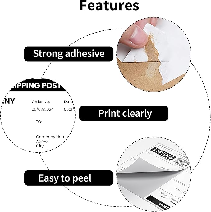 Half Sheet Shipping Labels,Self Adhesive Mailing Labels for Laser & Inkjet Printers,White 8.5x5.5 Half Page Label,1000 Sheets