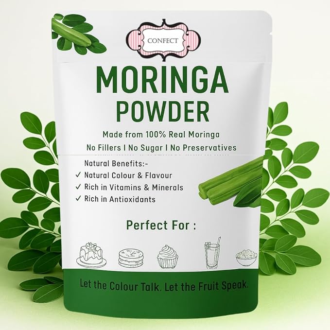 Confect Moringa Leaf Powder | 100% Pure & Natural Green Powder for Smoothies, Tea, Juices & Cooking | Vegan, Gluten-Free, No Additives, Non-GMO – 8 OZ