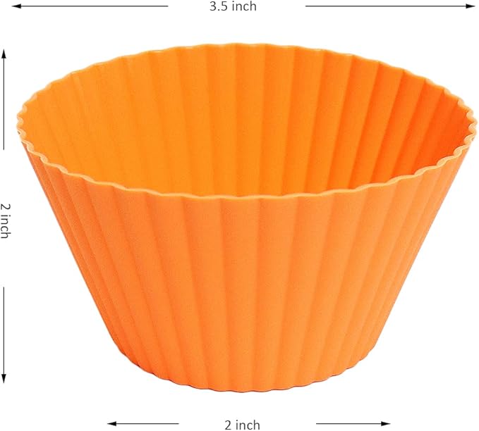 Extra Large Silicone Muffin Cups 24 Pack, 3.54 Inch Silicone Cupcake Liners, Reusable Jumbo Baking Cups Easy to Clean, Great for Cupcake, Muffin, Mousse