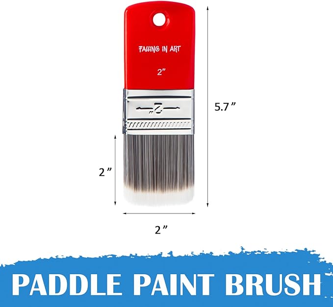 Falling in Art Filbert Paddle Paint Brush, Scale Brush for Oil and Acrylic Paints,2 Inch