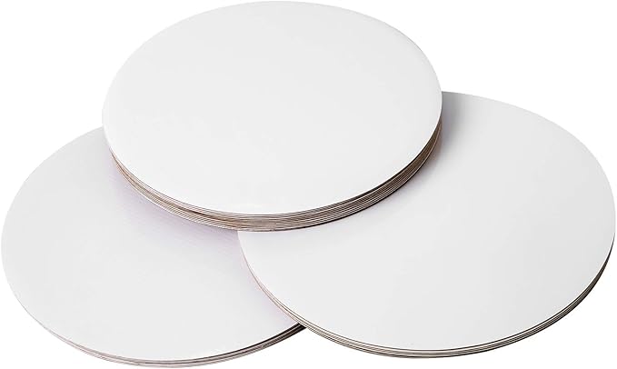 ONE MORE [15pcs] 10" White Cakeboard Round,Disposable Cake Circle Base Boards Cake Cardboard Pizza Plate Platter 10 inch,Pack of 15