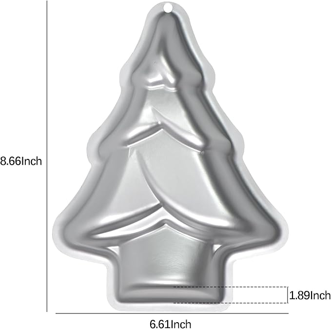 Christmas Tree Cake Pan, Aluminum, Christmas Baking Cake Tins for Christmas Party, Family Occasions, Chocolate. (Christmas Tree Cake Pans Set 2)