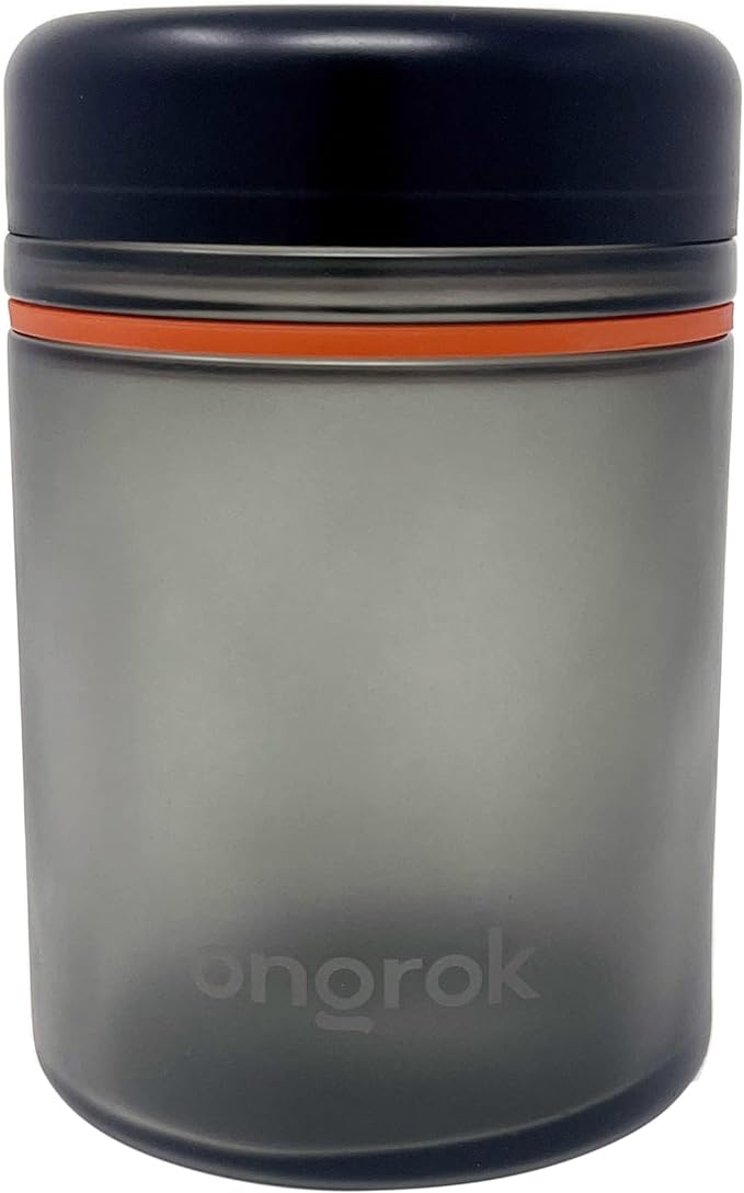 ONGROK Glass Storage Jar, 1L, Single Pack, UV Herb/Spice Jar with Child Resistant Lid, Color-Coded Glass Containers Air Proof to Preserve Smell and Aroma, Perfect Size to Store in a Drawer or Cupboard