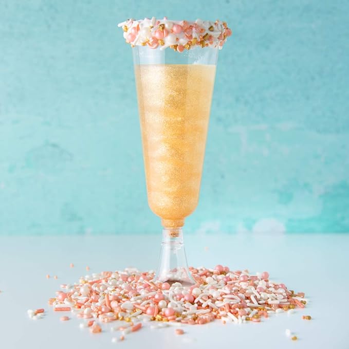 Sweets Indeed Sprinkles, Peach Rose Gold Edible Sprinkle Mix, Perfect for Cake Decorations, Baking, Ice Cream, Cookies, Cupcake Topper