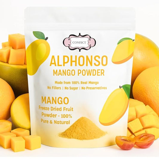 Confect Mango Alphanso Powder | Pure & Natural Fruit Powder for Smoothies, Baking, Beverages, Juices, Tea & DIY Recipes | Vegan, Gluten-Free, No Added Sugar – 7 OZ