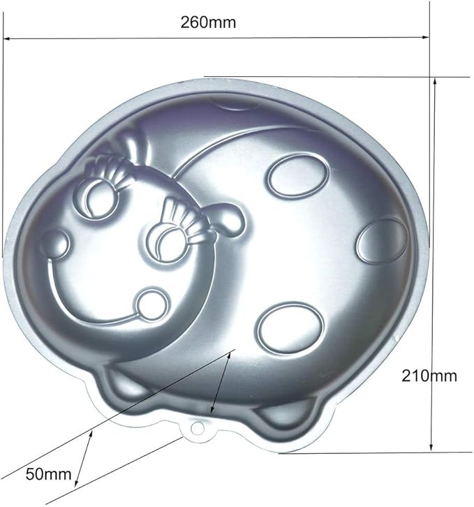 Ulalaza 3D Ladybug Baking Pan Aluminum Cake Mold DIY Birthday Cake Mould Kitchen Supplies
