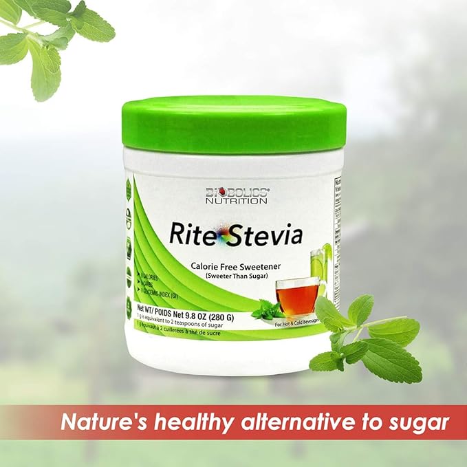 Rite Stevia Powder Concentrate, 9.8 oz – Raw Green Leaf Naturally Sweet Pure White 0 Carb Zero Calorie Sweetener Powdered Sugar Substitute for Diabetics, Keto Baking, Mixing Drinks & Smoothies