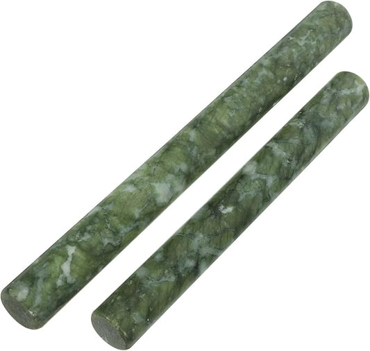 Jade Rolling Pin Non-Stick Dough Roller for Baking Natural Jade Stone with Design Perfect for Making Pizza and Dumpling Wrappers