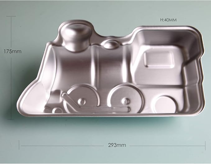 2 PCS Train Shape Cake Pan Mould, Locomotive Shaped 3D Birthday Aluminum Cake Baking Pan Tool (11.5 inches)