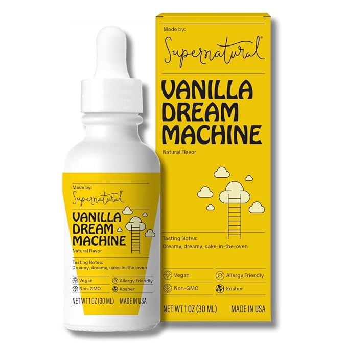 Supernatural Natural Flavors, Vanilla Dream Machine - Vegan, Non-GMO, Non-Synthetic, Unsweeteened, Concentrated. 30ml/1oz.